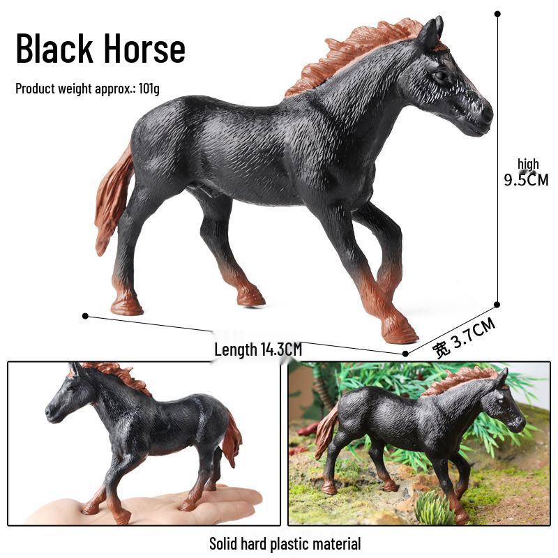 Cross-border Prairie Horse Desktop Ornament: Black & White North American Feral Horse Model