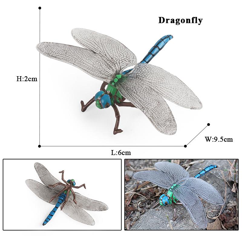 Oenux  Insect Animals Model Butterfly Bee Dragonfly Mantis Ant Snail Action Figures Jouet Collection Decor Kids Education Toy