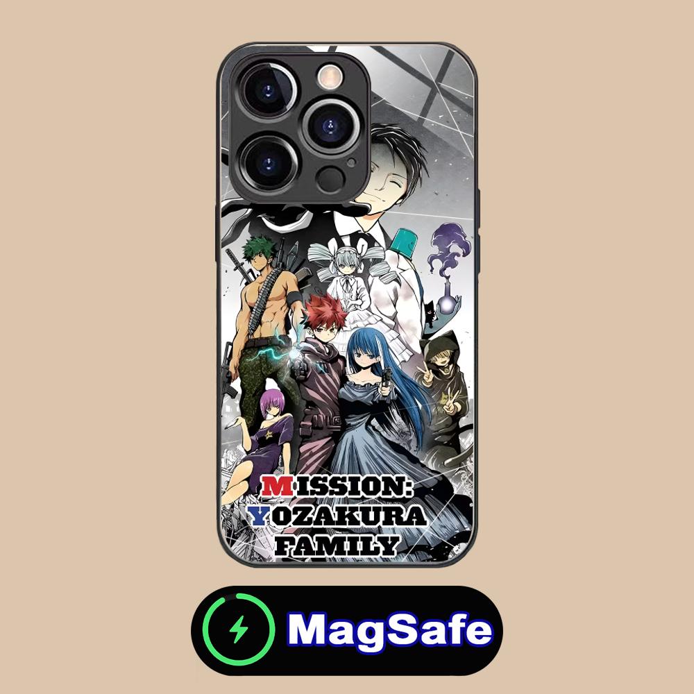 Custodia per Telefono Yozakura Family per iPhone 16 15 14 13 12 11 Pro Max Plus Mini MagSafe Vetro Stampa a Colori Cover Smartphone