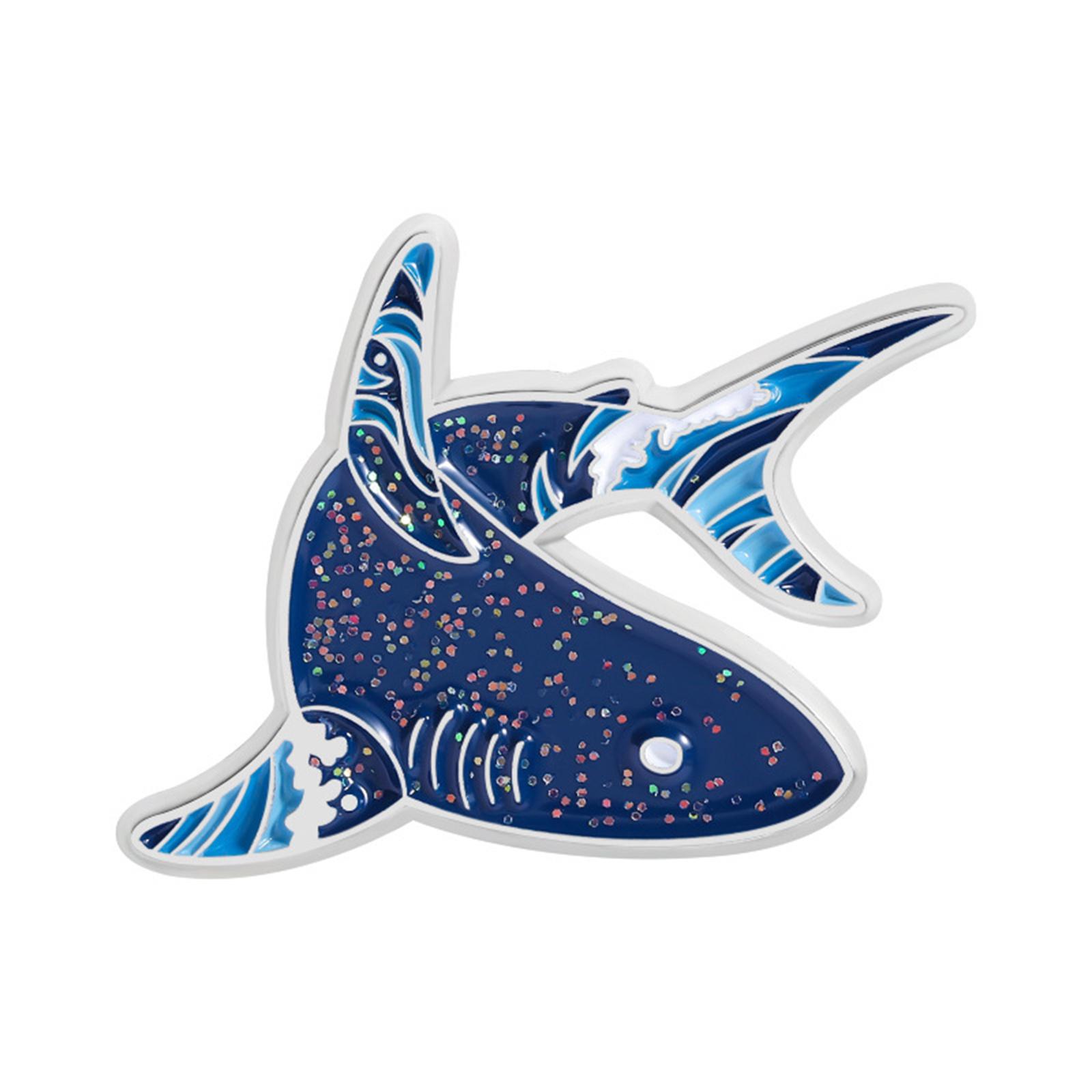 

Marine Life Enamel Brooch Glittering Dolphin Shark Designs Badge Lightweight Alloy Lapel Pins For Accessories