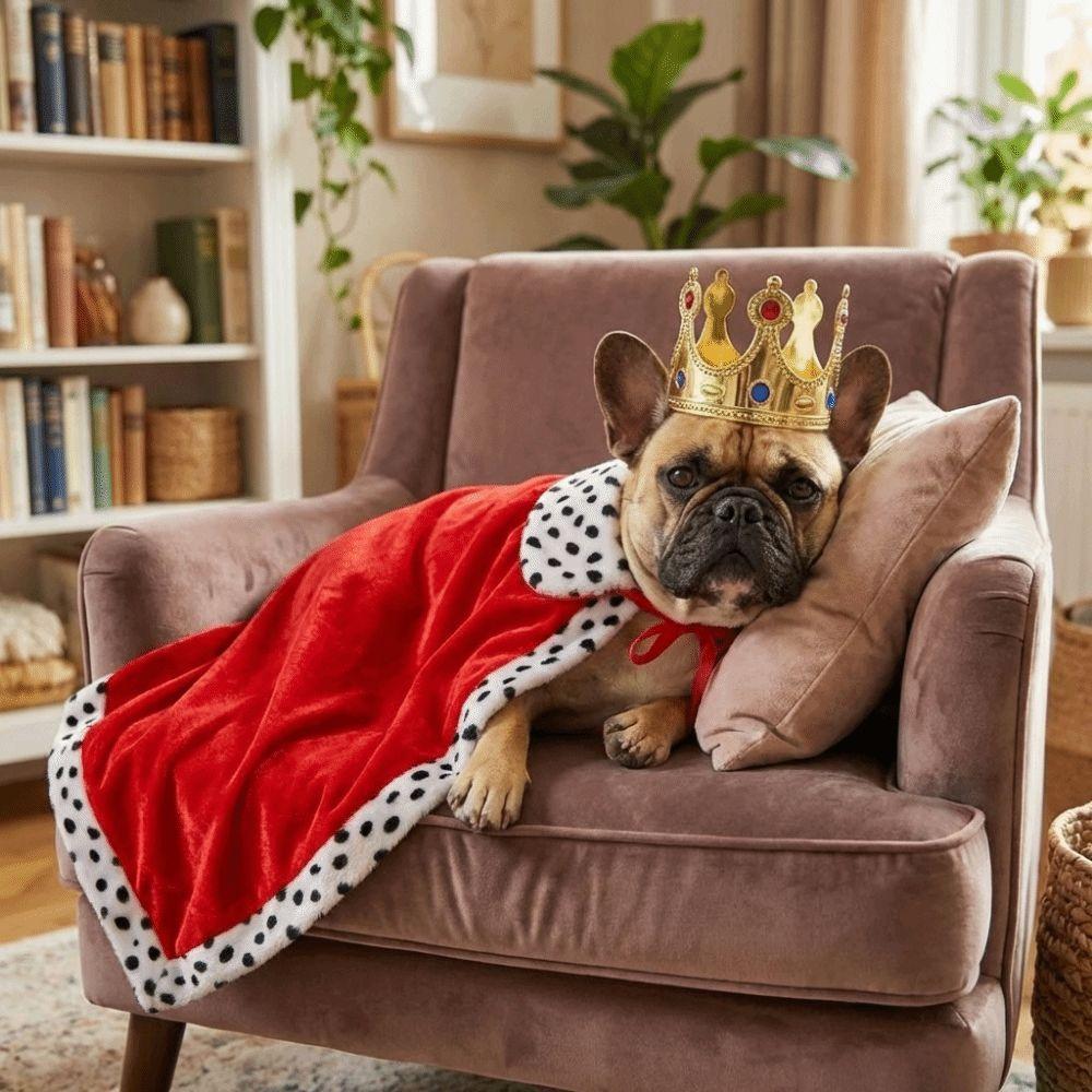 With Crown Dog King Cloak Breathable Pet Costume New Dog Transform King Cape For Outdoor Parade