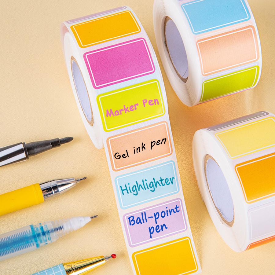 500pcs Colorful Self-Adhesive Label Rolls - Blank Writable Name Tags for Organizing, Classification Office School & Home Storage