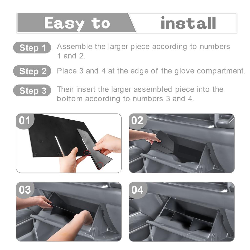 Glove Storage Organizer Dividers Tray for 2025 2025 Chevy Silverado/GMC Sierra 2500HD 3500HD Center Console Dividers Accessories