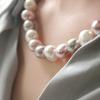 Bydaisy Pink Gray Potato Pearl Necklace Bn0467