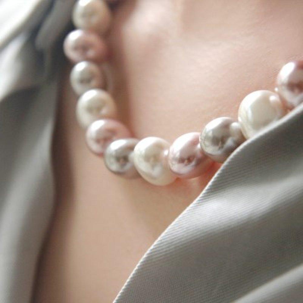 Bydaisy Pink Gray Potato Pearl Necklace Bn0467