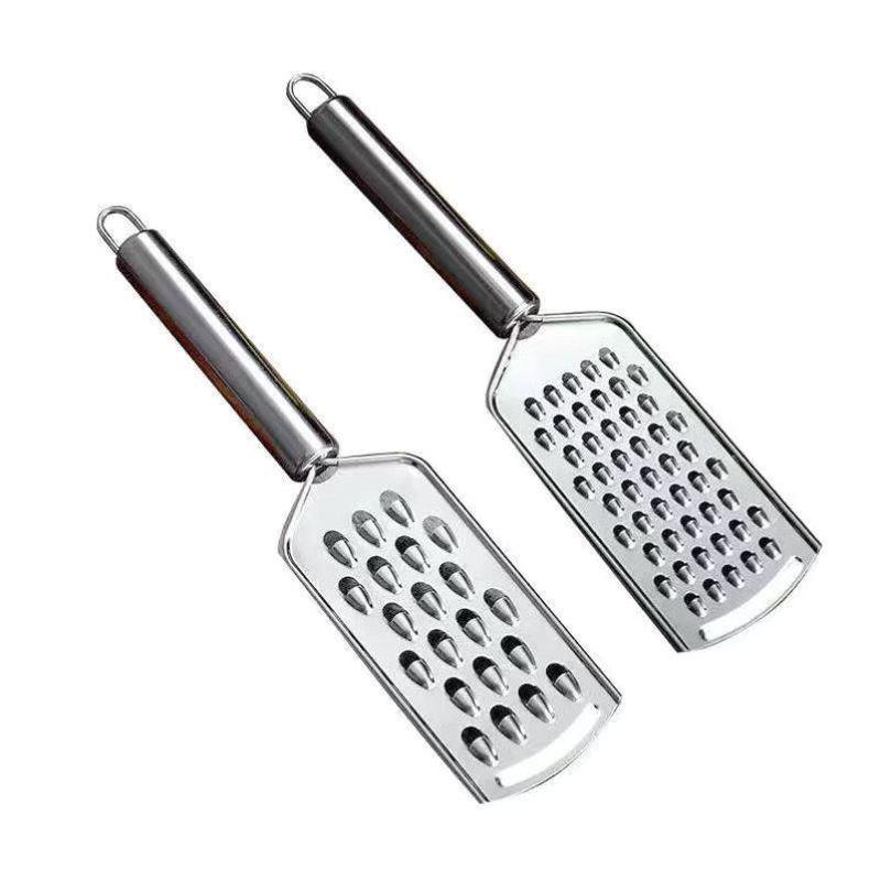 Stainless Steel Cabbage Grater and Vegetable Cutter Set with Patterned Knife and Dumpling Filling Scraper Tool.