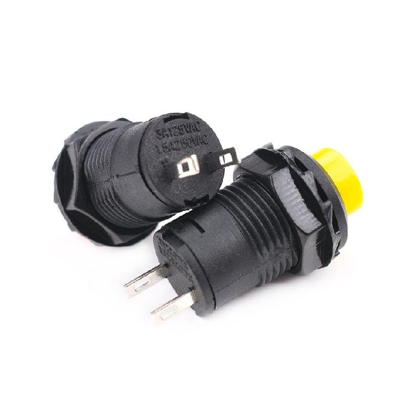 6pcs 12MM Lock Latching OFF- ON Push Button Switch Maintained Fixed Pushbutton Switches Self-Lock Button
