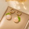 Fruit Chic Pink Peach Dangle Earrings For Womens Street Outfits Fashion