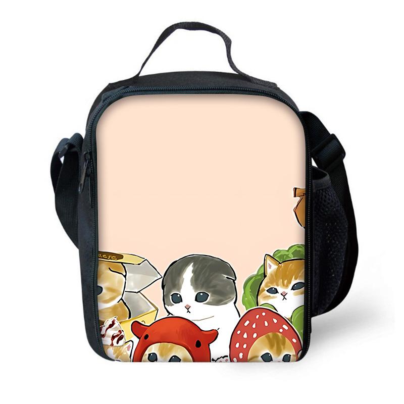 Child School Funny Cat M-mofusands-Backpack with Lunch Bags ,Pencil Bags ,School Bags for Boys Girls Best Gift