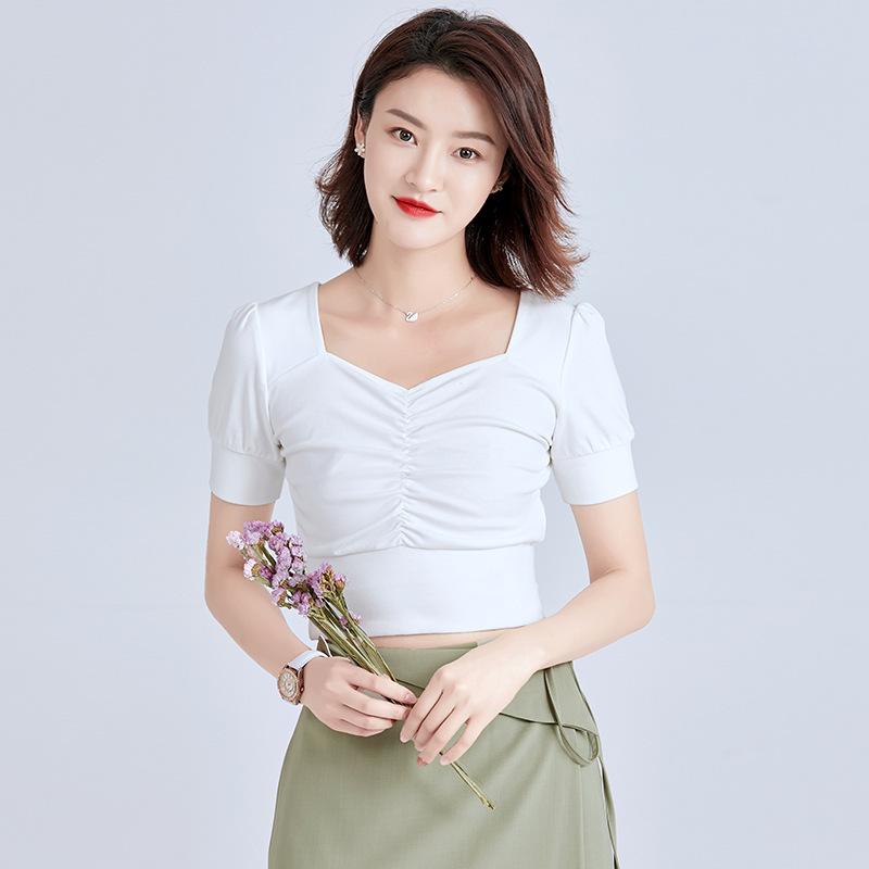 T-shirt a maniche corte a righe stile coreano da indossare sotto girocollo primavera da donna Ins moda donna top ampio taglia grande