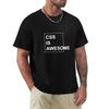 Css Is Awesome Funny Programming Jokes Dark Color Tshirt Classic Graphic Short Sleeve Top