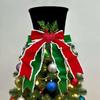 Christmas Tree Topper Hat Classic Heart Bow Hat Tree Topper Holiday Ornament for Home Decoration