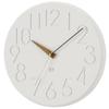 Interform Smooth Wall Clock CL-4168, White Wood with Gold Accents, 30.5cm Diameter, Sweep Movement
