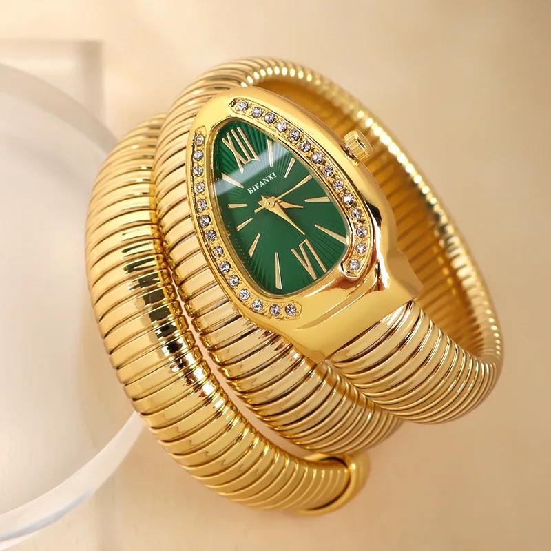 

Silver Green Hot Sell Snake ShapeQuartz Watches Women s Fashion Unique Watch Women Bling Luxury Ladies Watch AAA Clock Relogio