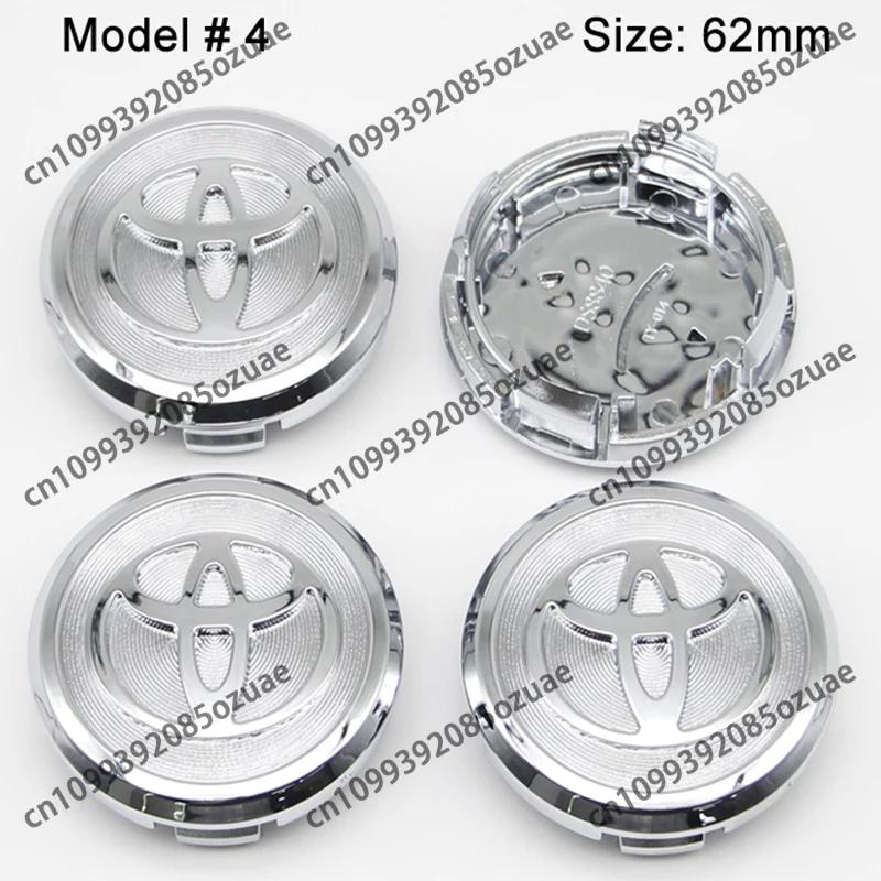 4Pcs 56mm 57mm 60mm 62mm Car Wheel Center Hub Cap Stickers Accessory For Toyota Rav4 Yaris Avensis Corolla Camry crown Rim Cover