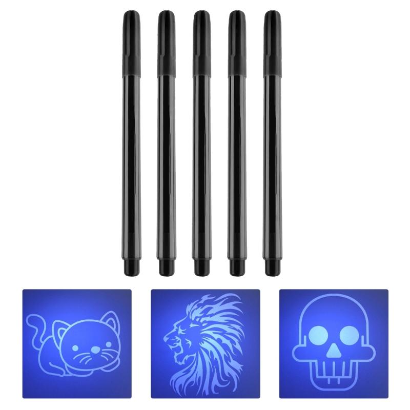 5 Pieces Invisible Fluorescent Pens Magic Secret Message Pens Invisible Ink Pen Party Gift Bag Filler for Birthday Party