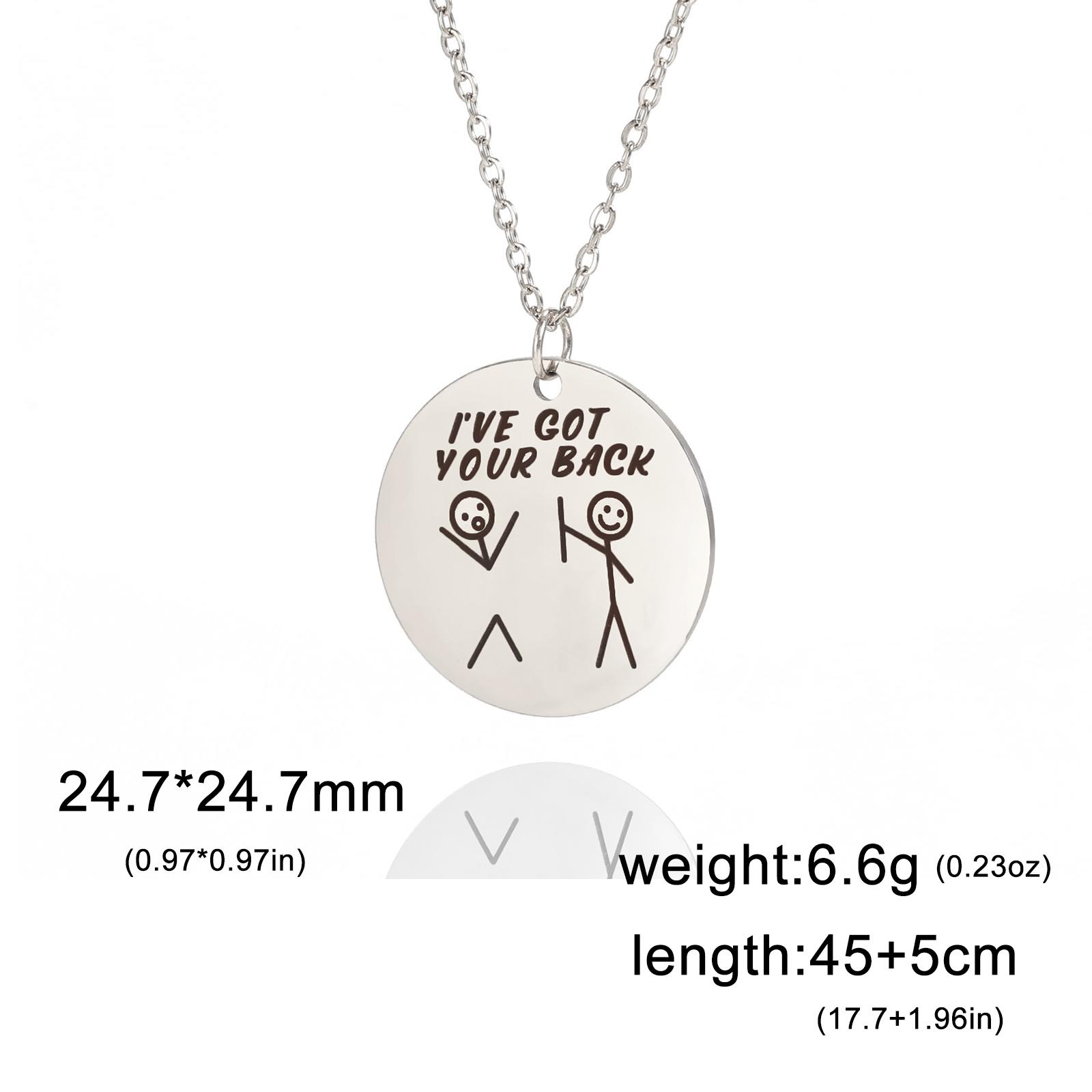 

Teamer Minimalist Stainless Steel Necklace for Best Friend Don t Worry I ve Got Your Back Pendant Choker Jewelry Birthday Gifts 45 add 5cm
