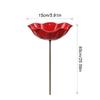 Handmade Metal Flower Garden Stake, Large Bee Bird Waterer, Outdoor Yard Art Decor, Iron Floral Sculpture For Lawn Ornament