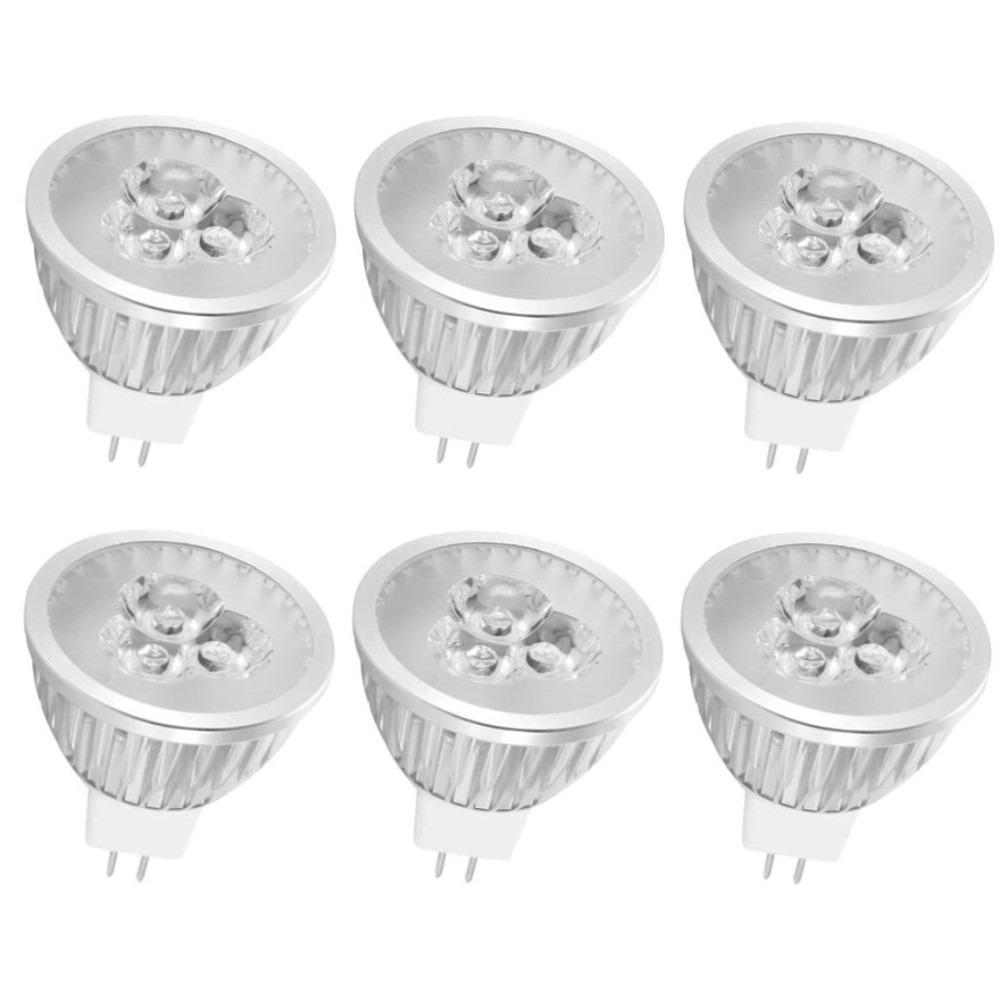 6 Pack Low Voltage MR16 LED Bulbs 12V 3W LED Spot Light Bulbs Aluminum Warm White 3000K LED Light Bulbs Home