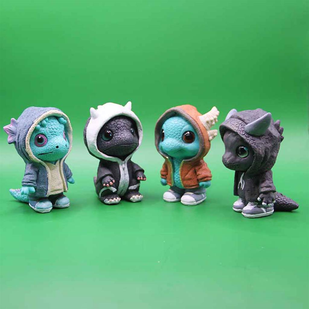 Miniature Figures Elf Dinosaur Statue Desktop Home Decorations Sculptures Figurines Resin Crafts Bedroom Decor
