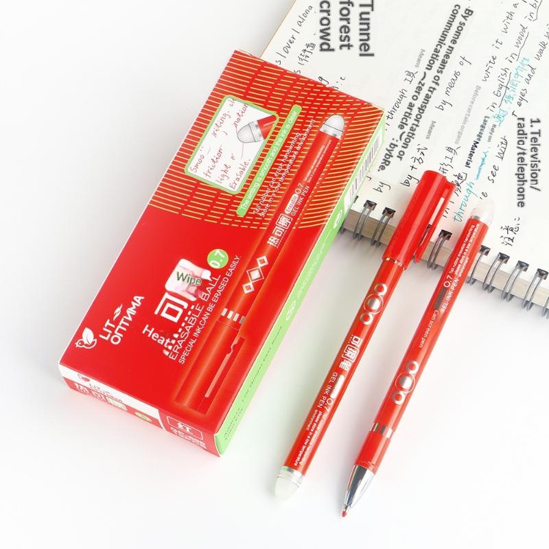 12Pcs Heat Erasable Pen Set 0.7Mm Erasable Gel Pens Bullet Nib Colored Gel Pen Smooth Writing School Office Stationery Supplies