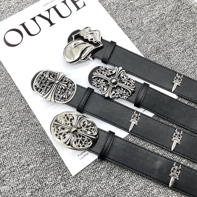 Nietengürtel, Herren Metall Hohlgürtel, heiliges Schwert Retro-Gürtel, personalisierter Denim-Gürtel.