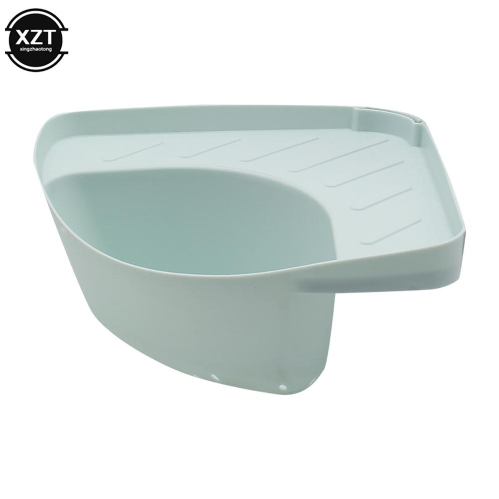 

Triangular Food Waste Filter Kitchen Sink Waste Storage Rack With Drain Outlet Corner Filter Basket Fruit Vegetable Filter небо синє кольору