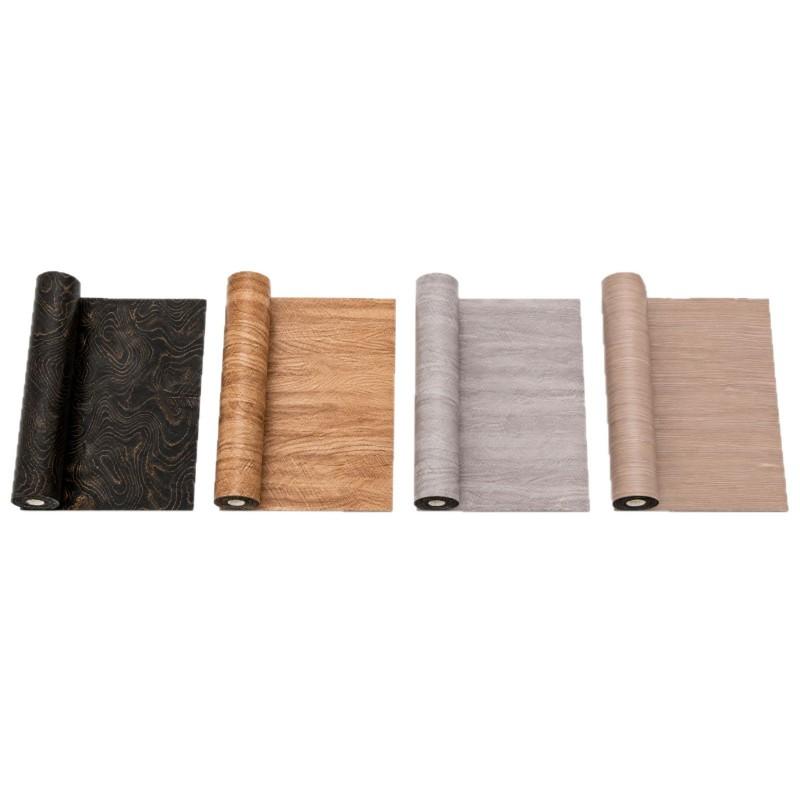 3D Wood Grain Wall Sticker With Groove Design Self-Adhesive Waterproof Decor Rental Apartment Living Room Bedroom
