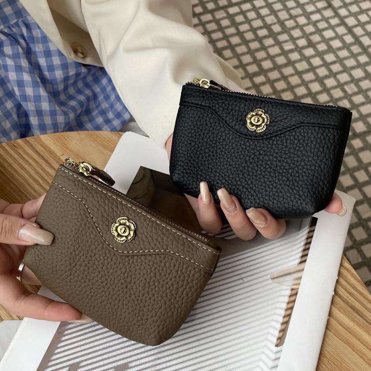 2025 Women's Genuine Leather Small Coin Purse & Lipstick Key Clutch