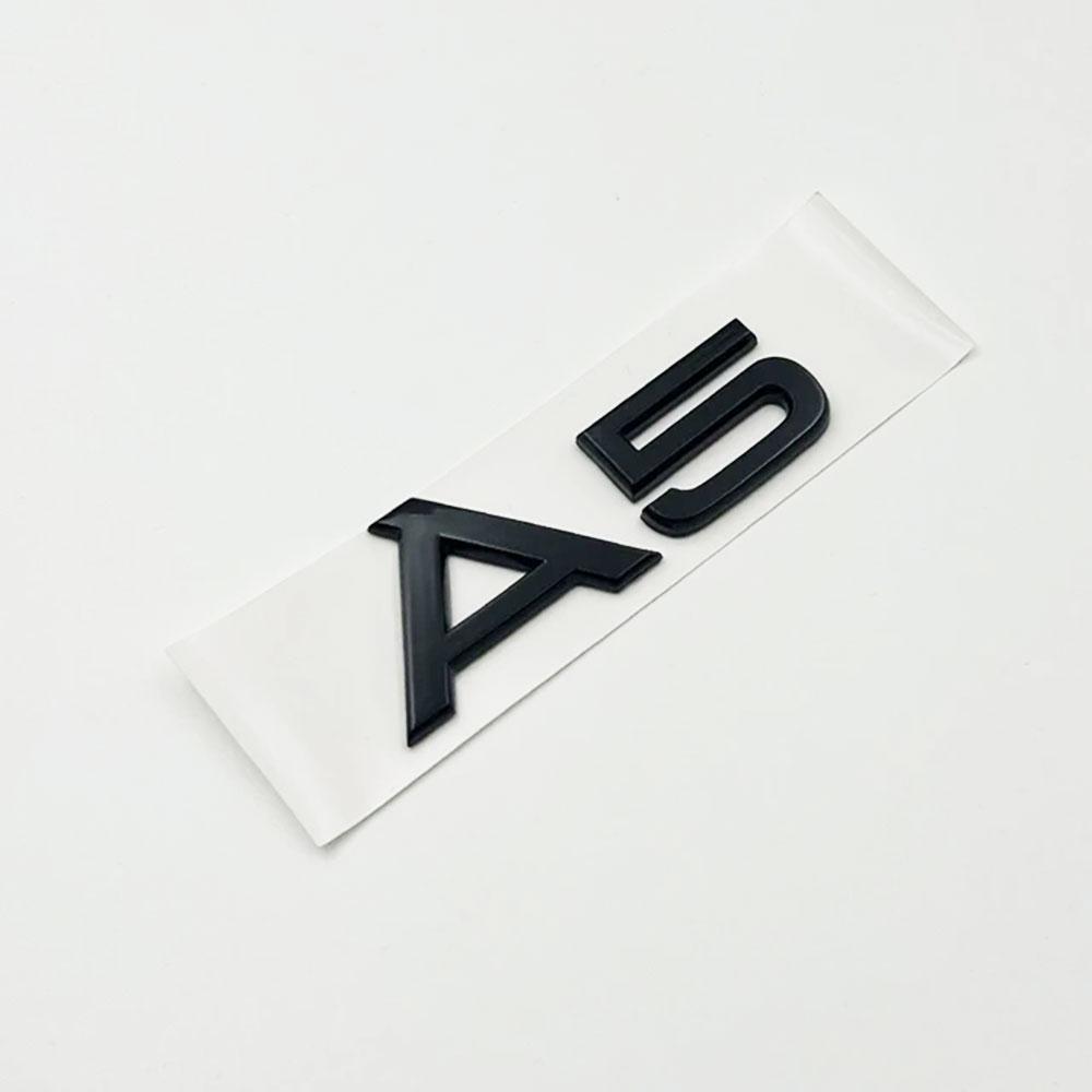 3D ABS Chrome Glossy Black Car Trunk Letters Numbers Emblem For A1 A3 A4 A5 A6 A7 A8 Car Trunk Lid Nameplate Badge Sticker