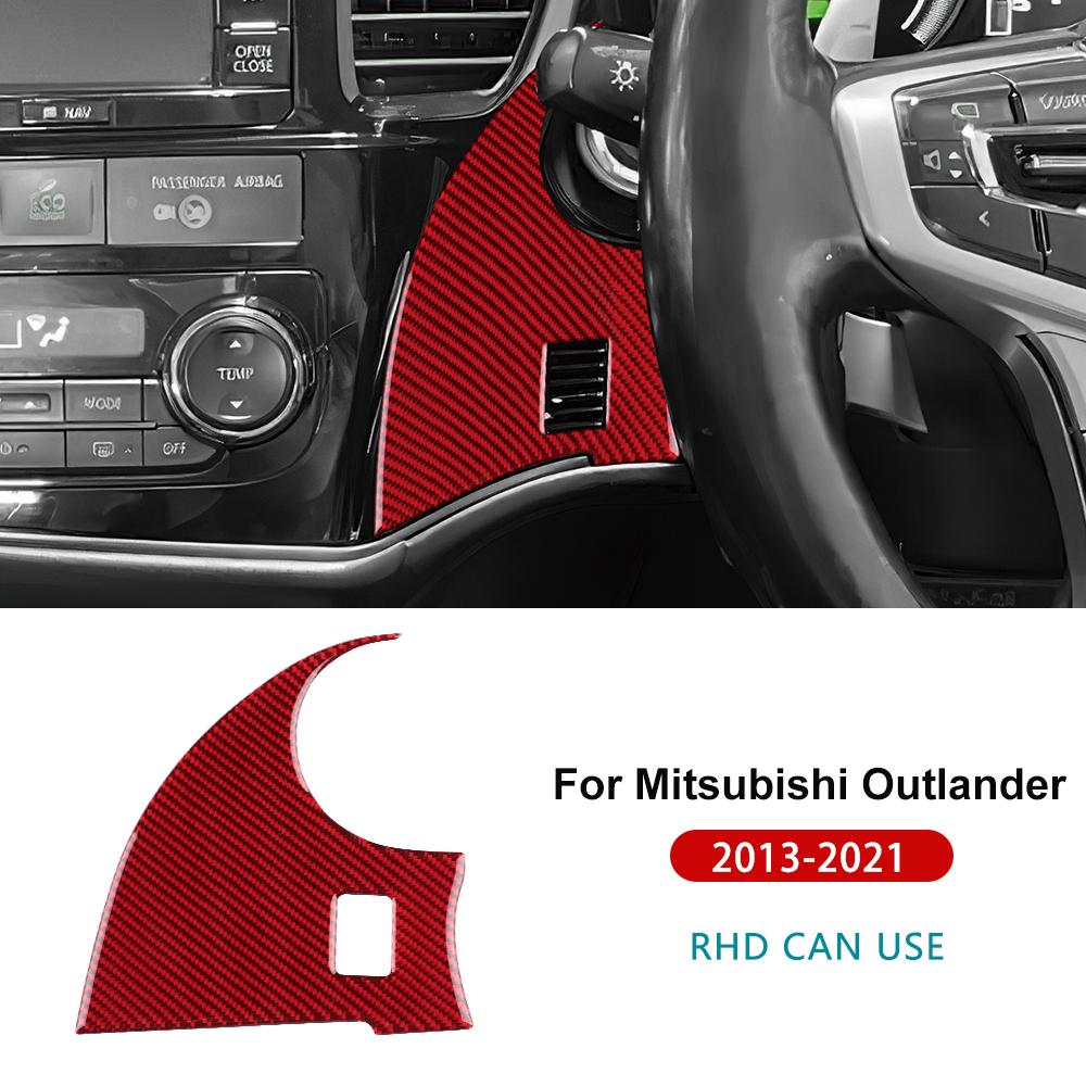 For Mitsubishi Outlander 2017 2018    Real Soft Carbon Fiber Sticker LHD RHD Central Air Outlet Frame Panel Trim