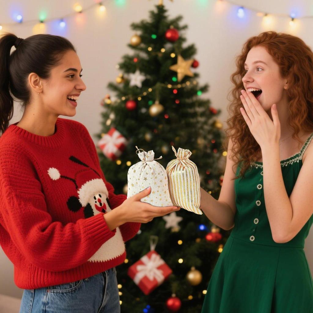 Christmas Bag Advent With Numbers Reusable Pouches Countdown Calendar Sacks Advent Christmas Decorations for Adults Kids Lovers