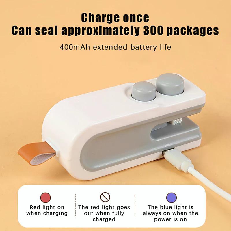 Mini Bag Sealer, 2026 New 2 In 1 Magnetic Food Sealer, USB Rechargeable Chip Bag Sealer Heat Seal Tool