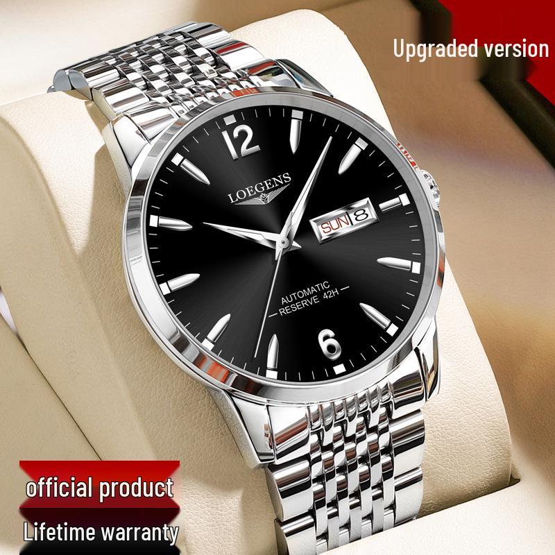 Swiss Dual Calendar Automatic Luminous Waterproof Steel Strap Men's Watch