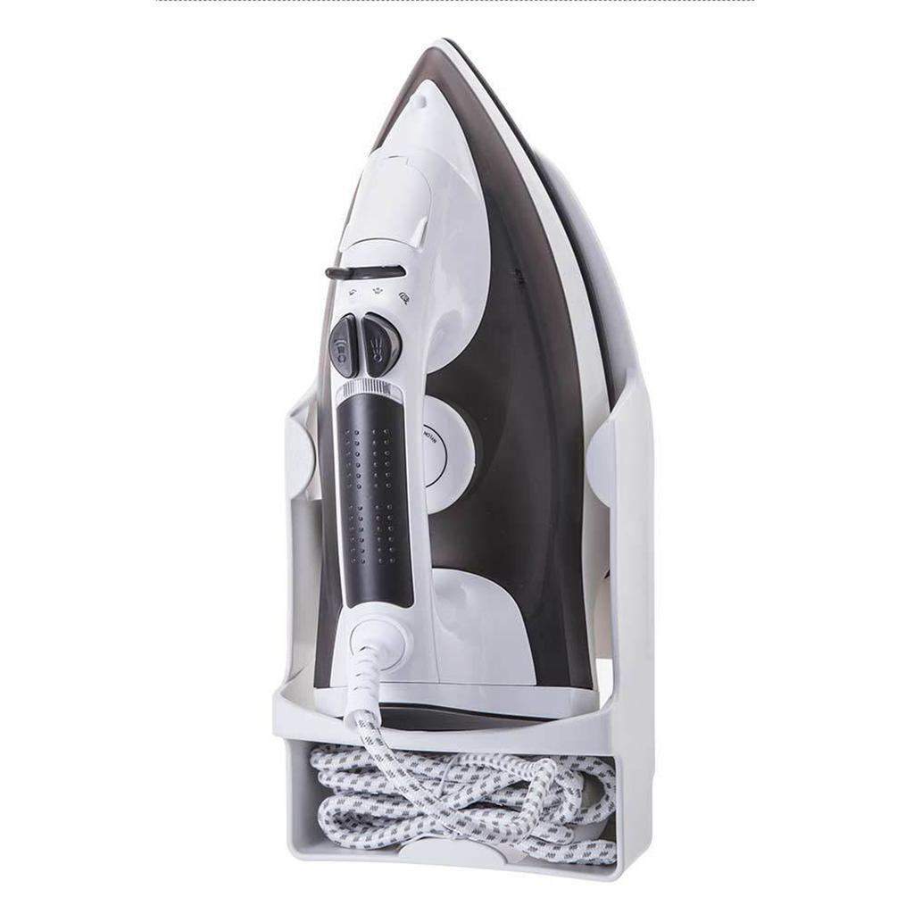 Iron Holder Wall Mounted Heat Resistant Widened Electric Iron Organizer with Hooks for Closet Hotel