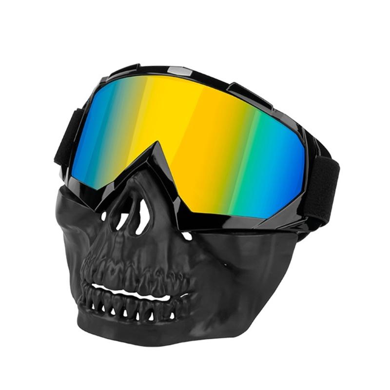 Winddichte Motorradbrille Abnehmbare Gesichtsmaske Bequeme Atmungsaktive Gesichtsbedeckung Perfekt für Motorradabenteuer