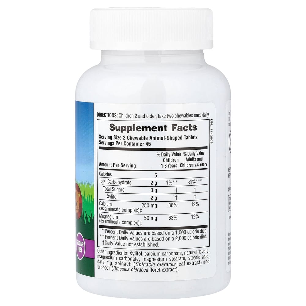 Nature's Plus Children's Chewable Calcium, Vanilla Sundae Flavor, Animal Shapes, 90 Tablets