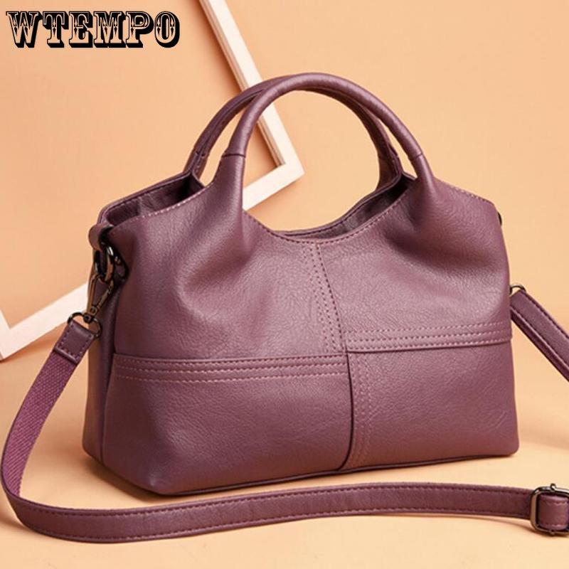 WTEMPO Hochwertige Damentasche, weiche PU-Lederhandtasche, Damen-Umhängetasche, solide Umhängetasche
