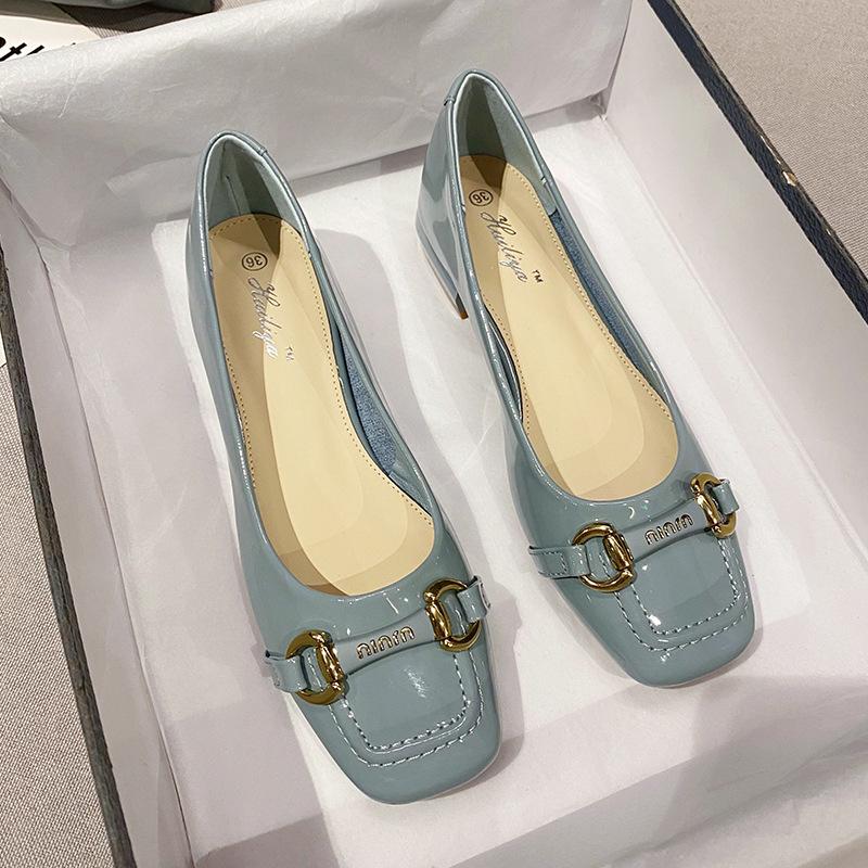 

Туфли на толстом каблуке, босоножки с открытым квадратным носком, лето 2025, новый темперамент, фея, одинарная обувь женская D 2123-6 40 синий