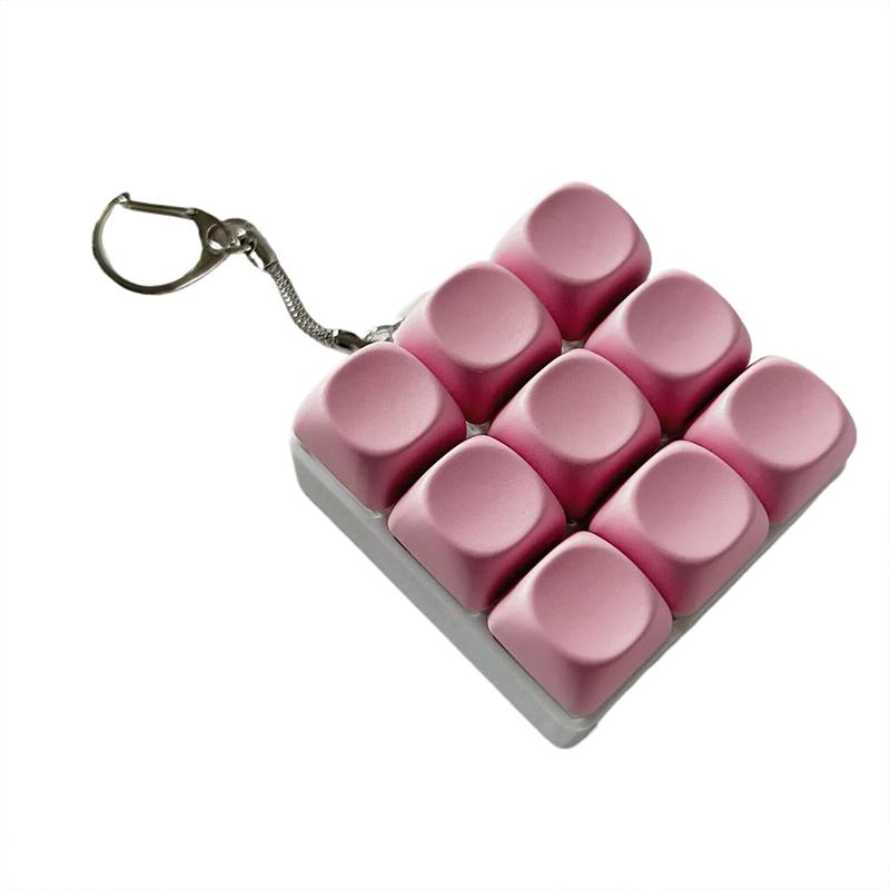 Keychain With Keyboard To Relieve Stress 4/9 Button Toy Relaxing And Quiet Mechanical Keyboard Easy To Remove Readjust