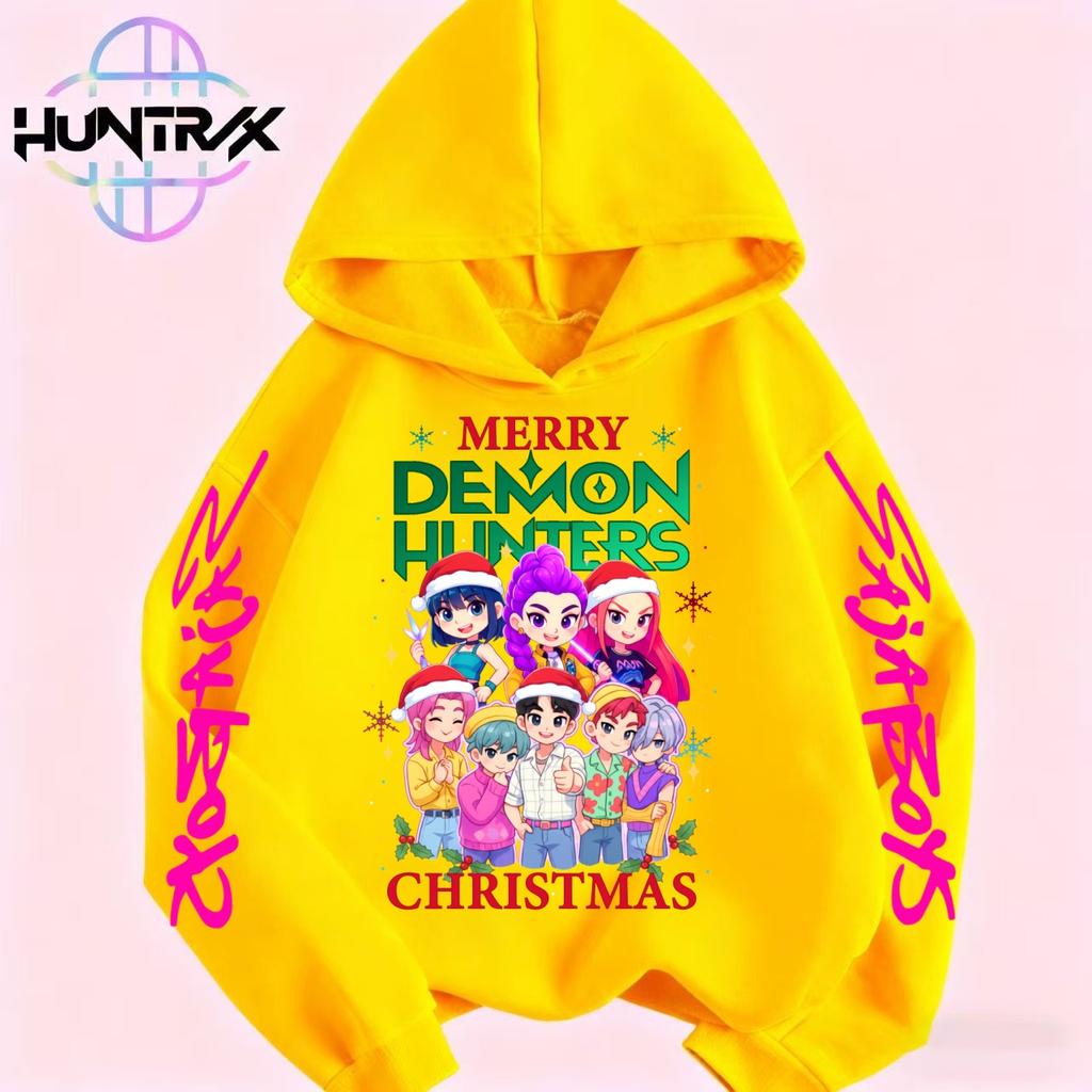 Christmas Children's Boys and Girls Anime Clothing Kpop Devil Hunter Hoodie Casual Fashion Autumn/Winter Warm Sweatshirt