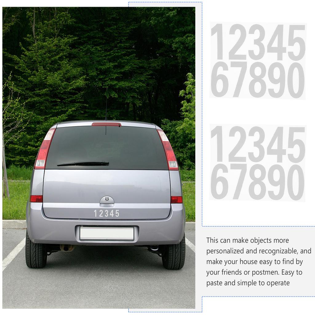 4Sets Number Reflective Sticker Decal Waterproof Pet for Mailbox Door Window Car Address Number Alert Safety Label