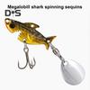3.8CM/10G Metal Shark Fishing Lure with Spinner Sequin Treble Hooks Long Casting Artificial Hard Bait Freshwater Saltwater Trout Bass Fishing