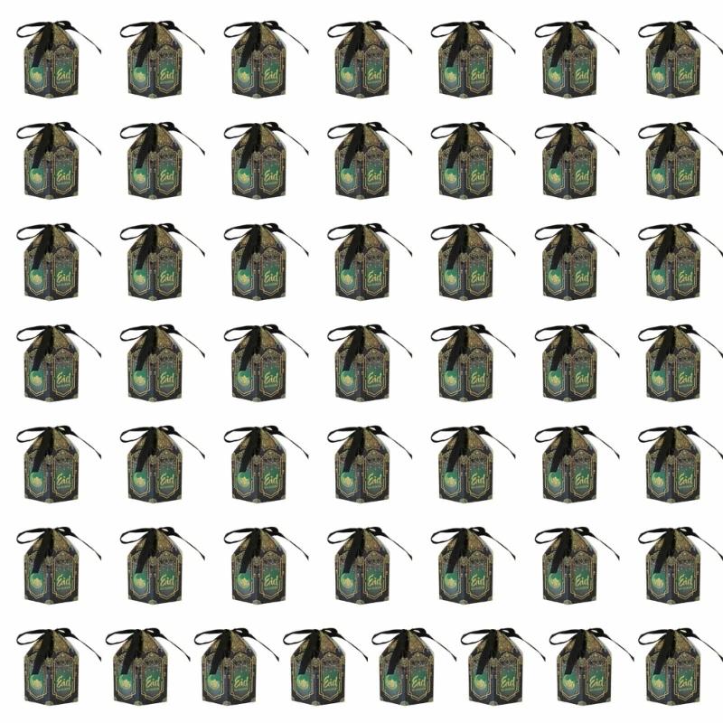 50Pieces Eid Mubaraks Candy Boxes Ramadans Cupcake Paper Muslims Goody Gift Decorations Muslims Eid Party Supplies