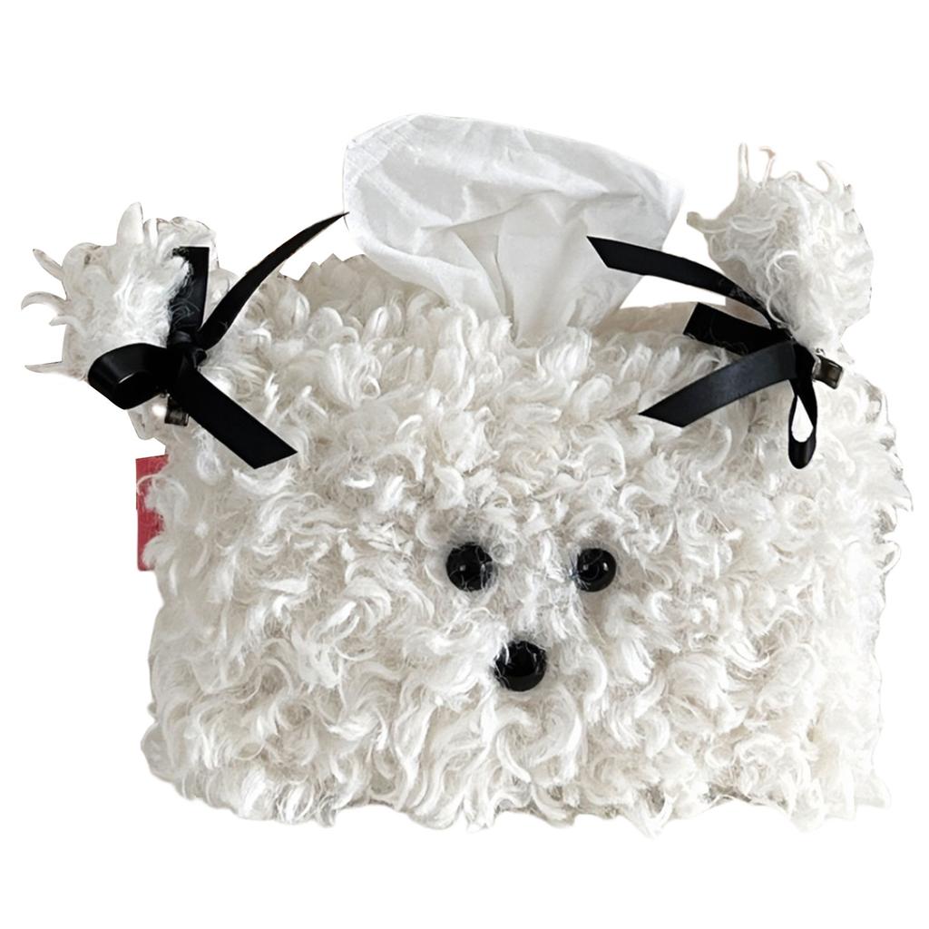 Convenient Plush Puppy Tissue Box Sturdy Tissue Box Convenient Tissue Dispenser Convenient Paper Organizer Stand