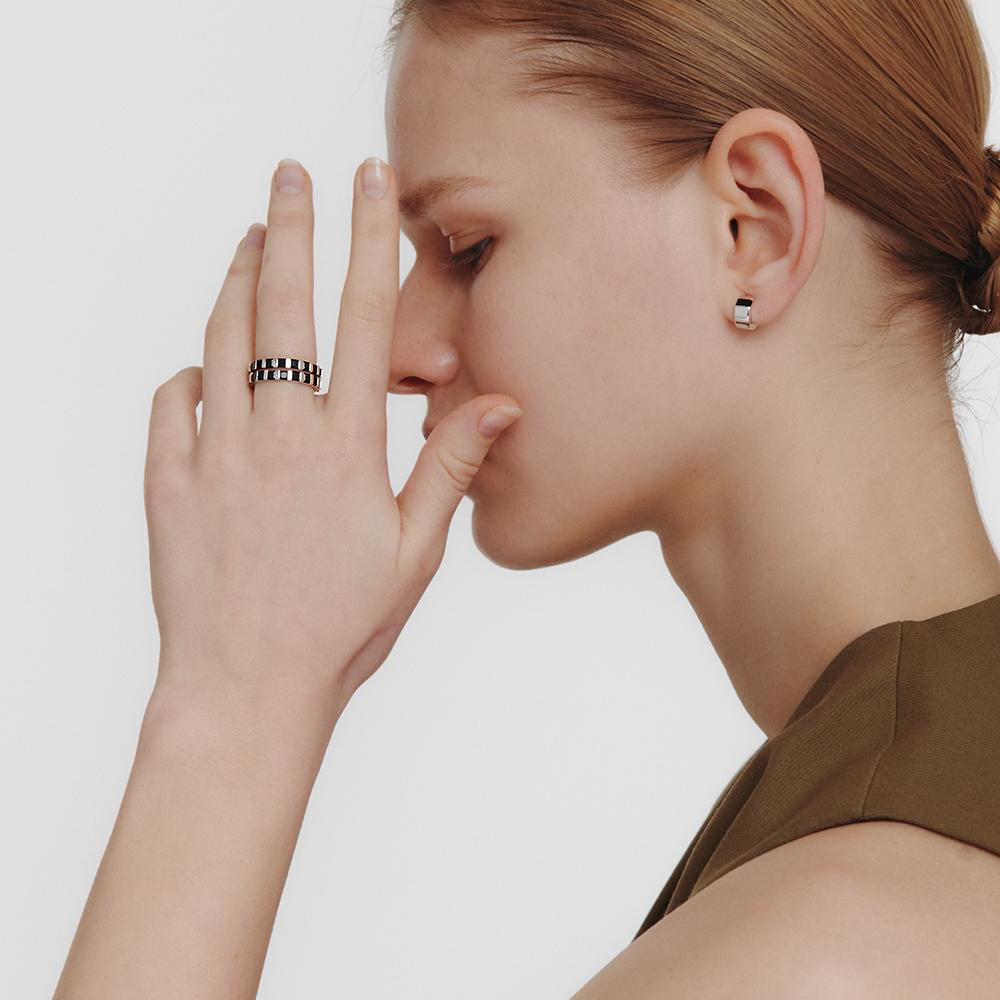 Lunne Silver 925 Black Square Stone Eternity Ring #Lsr25