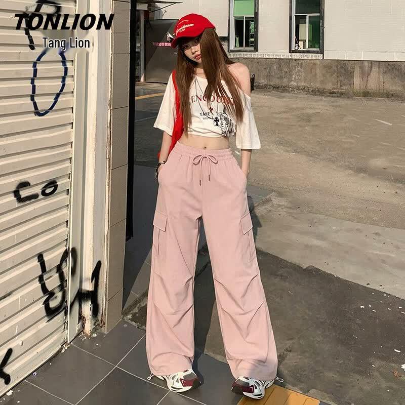 TonLion Women's Cooling Straight Leg High-Waist Cargo Pants