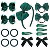 15-Piece Children's Ribbed Bow Hair Clips Set - Sweet and Versatile Hair Accessories