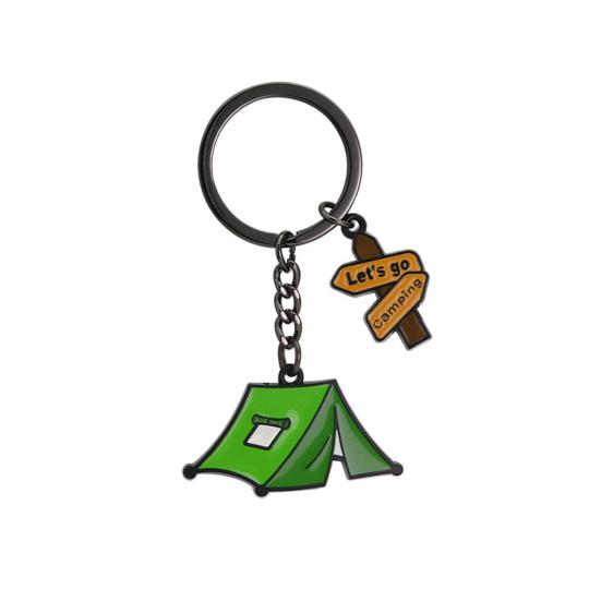 

Keychain Pendant Zinc Alloy Oil Dripping Process Camping Theme Styling Key Holder Portable Versatile D