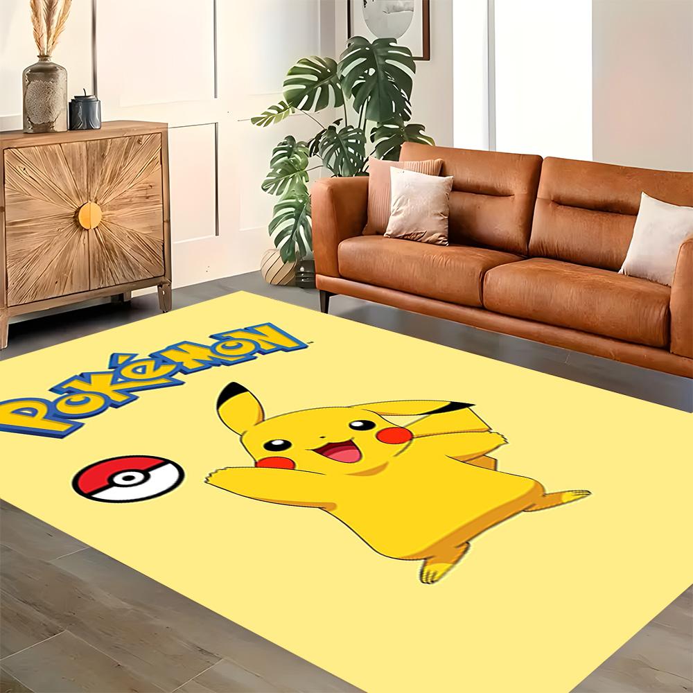 Pikachu Adventure Begins rug for living rooms, bedrooms, home décor, and as gifts.